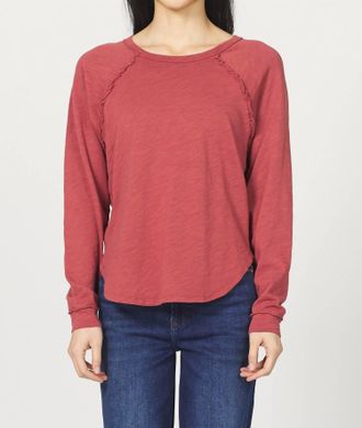 Dear John Denim Kira Long Sleeve Top In Red Orche