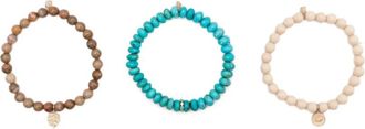 Sydney Evan Bracciale Diamond Leaf Turquoise in oro giallo 14 carati - Marrone