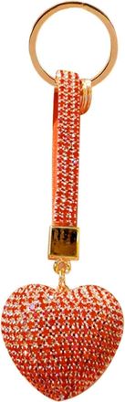 Generic Car Keychain for Women with Rhinestone Heart - Girls Key Chain Charm - Stylish Sparkling Key Ring Pendant Bag Keychain Charm for Girls, Red, Refer to 