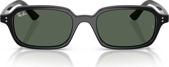 Ray-Ban Zuri 52mm Rectangle Sunglasses in Black/dark Green at Nordstrom