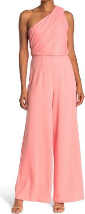 By Design Ava One-Shoulder Wide Leg Jumpsuit in Rose Petal at Nordstrom Rack, Size Large