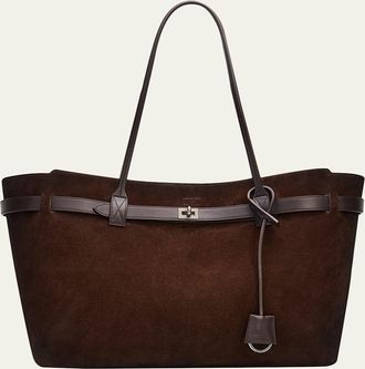 Balenciaga Bel Air Large Waxed Suede Tote Bag