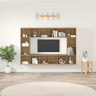 vidaXL Conjunto De Mueble De Tv 4 Pcs Marr&oacute;n 37 X 37 X 1425 Cm