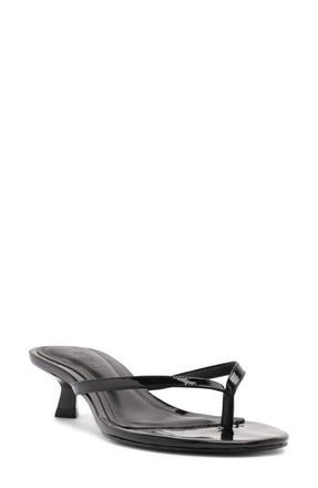 Schutz Carolyn Kitten Heel Sandal in Black Patent at Nordstrom, Size 10