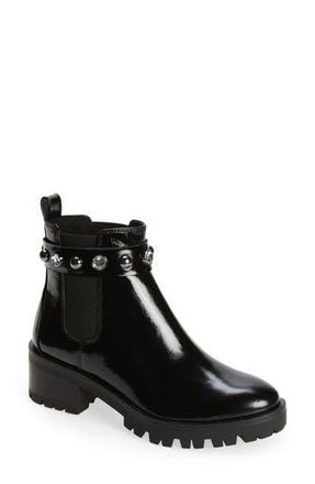 Karl Lagerfeld Porshay Lug Sole Bootie in Black/Black at Nordstrom Rack, Size 6.5