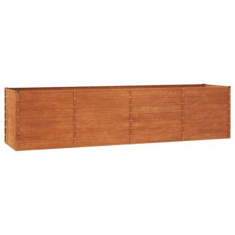 Berkfield Home Garden Raised Bed Rusty 320x80x77 cm Corten Steel in Brown | Size: 320 x 80 x 77 cm