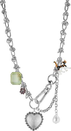 Sphera Milano Plated 17.5Mm Pearl Cz Necklace