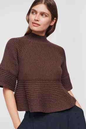 Maeve Mock-Neck Swing Sweater