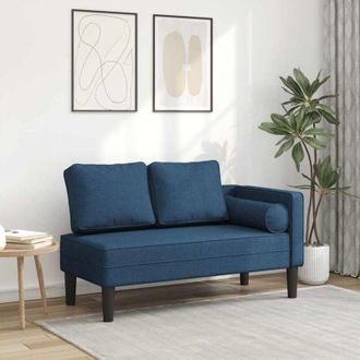 vidaXL Chaise Longue con Cuscini Blu in Tessuto - Vidaxl