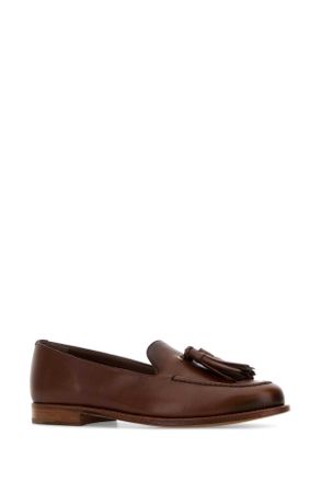 Churchs Womens Brown Leather Renee Loafers Cognac Mocassini