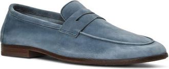 Aquatalia Jon Penny Loafer in Jeans Suede at Nordstrom, Size 11.5
