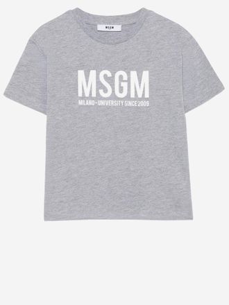 Msgm Cotton T-Shirt - Gray