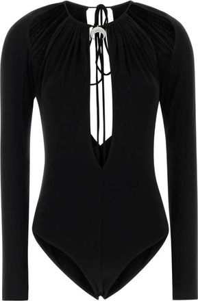 Marine Serre Crescent Moon Embellished Bodysuit - Dames - Bodies - Zwart - S - Tops