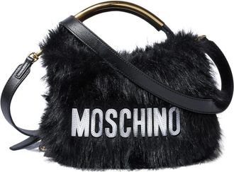 Moschino Handle Me Mini Furry - Dames - Mini tas - Zwart - ONE Size - Leer - Tassen