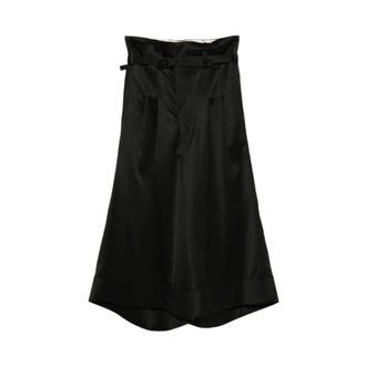 Junya Watanabe Wide Trousers, female, Black, Size: M Belted Pleated Trousers