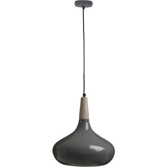 Premier Housewares Interiors by Premier Grey Pendant Light, Reliable Grey Pendant Light Shade, Easy Installation Ceiling Pendant for Home, Office
