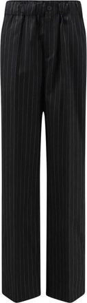 Semicouture Pinstripe Wijde Broek - Dames - Wijde Broeken - Grijs - S - Wol - Broeken