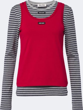 Miu Miu Set de camiseta y tank top de jersey de algod&oacute;n