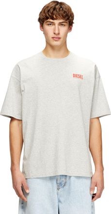 Diesel Cotton T-shirt with Diesel Biscotto print - T-Shirts - Man - Grey