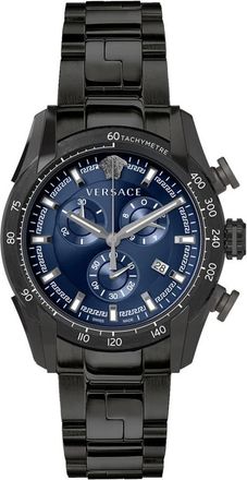 Versace Chronograaf Stalen Armbandhorloge - Heren - Horloges - Zwart - ONE Size - Accessoires