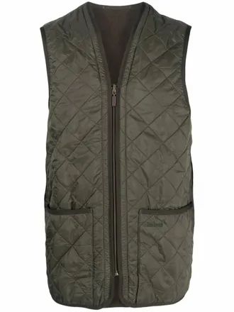 Barbour Olive Green Quilted Sleeveless Vest