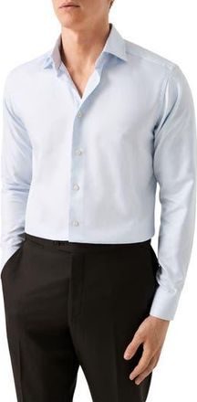 Eton Slim Fit Textured Stripe Cotton Dress Shirt in Light Blue at Nordstrom Rack, Size 14.5