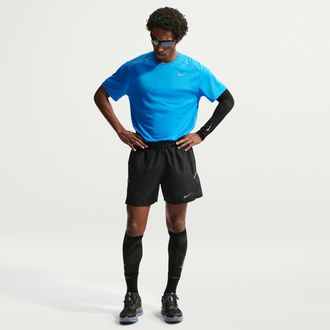 Nike Mens Miler Dri-FIT 5 Brief-Lined Running Shorts in Black | IF2060-010