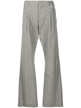 Off-white checked tailored trousers - men - Virgin Wool/Viscose - 48 - Grey