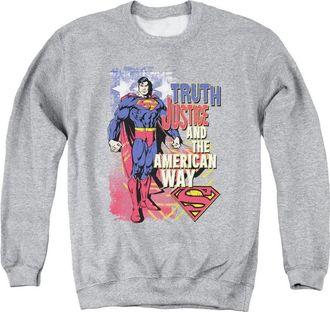 Gildan Superman Truth Justice Adult Crewneck Sweatshirt