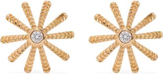 Harwell Godfrey 18kt yellow gold Tiny Sunflower diamond earrings stud - women - 18kt Yellow Gold/Diamond - One Size