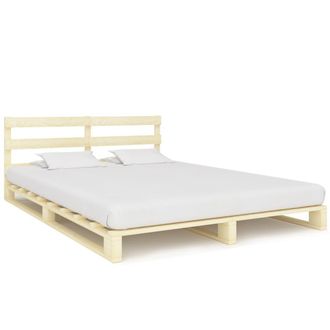 vidaXL Estructura Cama Palets Sin Colch&oacute;n Madera Maciza Pino 160x200cm Vidaxl
