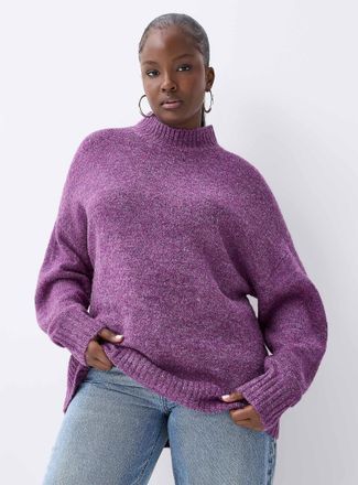 Twik Womens Mock-neck loose sweater