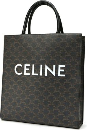 Celine Cabas Black Coated Canvas Leather Tote Bag (Pre-Owned)