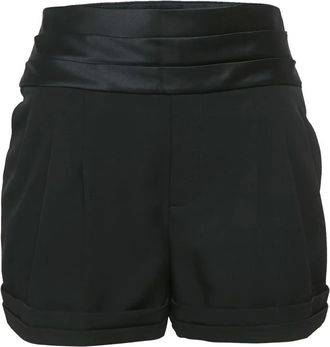 Saint Laurent Geplooide satijnen shorts - Zwart
