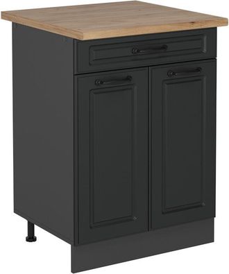Vicco Mueble Bajo De Cocina R-line, Antracita Casa De Campo, 60 Cm, Et Roble