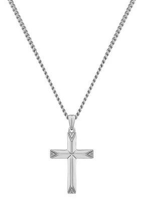 Vincero Cross Pendant Necklace in Silver at Nordstrom