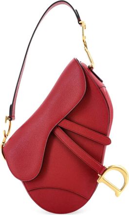 Dior Borsa a spalla Saddle media in pelle - Rosso