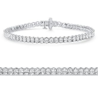 Pompeii3 6Ct Oval Cut Diamond Tennis Bracelet 14k White Gold Lab Grown 7 Size: 7