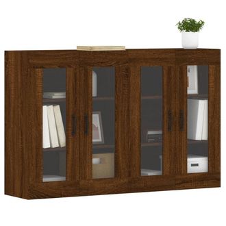 Berkfield Home Wall Mounted Cabinets 2 pcs Brown Oak Engineered Wood