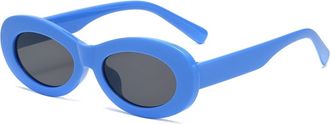 Generic Small Frame Mens Outdoor Sunglasses Vacation Womens Sports Sun Glasses(Blue)