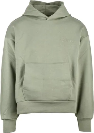 Garment Workshop Green Cotton Hooded Sweatshirt