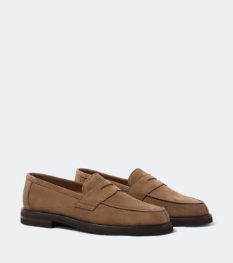Thom Sweeney Suede penny loafers
