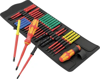Wera 05006617001 Vde Cacciavite Porta Inserti 26 Parti Croce Phillips, Croce Pozidriv, Torx, Brugola Interna, Taglio - Wera
