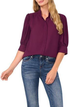 CeCe by Cynthia Steffe Puff Sleeve Button-Up Shirt in Pickled Beet at Nordstrom, Size X-Large