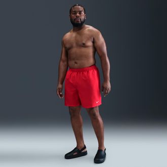 Nike Mens Swim Breaker Essential 7 Brief-Lined Volley Short (Big & Tall) in Brown | NESSF587-241