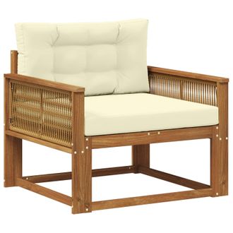 vidaXL Sof&aacute; Intermedio De Exterior Madera De Acacia S&oacute;lida Natural Vidaxl