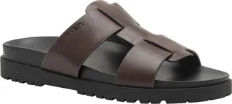 Calvin Klein Rolinde Lug Sole Slide Sandal in Dark Brown at Nordstrom Rack, Size 10