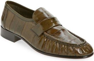 The Row Soft Eelskin Loafer in Olive Oli at Nordstrom, Size 6.5Us