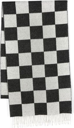 Amiri checkerboard-pattern knit scarf - men - Cotton/Cashmere/Wool - One Size - Black