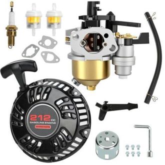 OEM Kit De Arranque Y Carburador Compatible Con Motores 212cc 196cc 6,5 Cv Para Mini Bicicletas Y Kart Cross